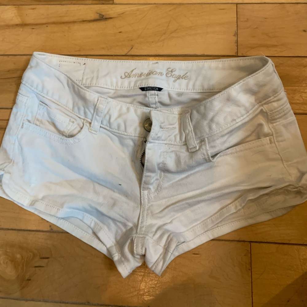 Xs white jean shorts